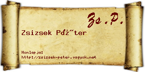 Zsizsek Péter névjegykártya